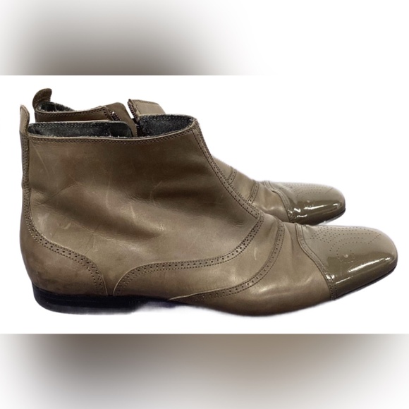 Bottega Veneta Mens Brown Leather Wingtip Side Zip Ankle Booties Sz 43.5 W/ Coa main image 6